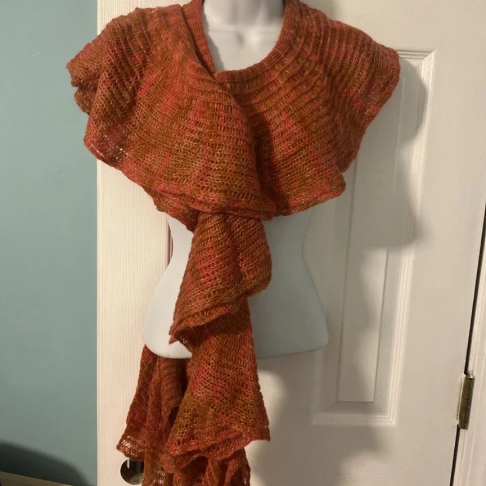 LOFT Warm Orange Knit Scarf